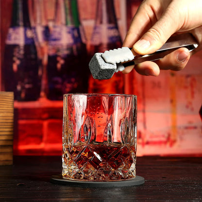 Whiskey Stones Gifts Set - Whiskey Glasses Set of 2 - Granite Chilling Whiskey Rocks - Scotch Bourbon Gifts for Men -Father'S Day Birthday Gifts for Men Dad Him Husband Drinking Gift for Holiday