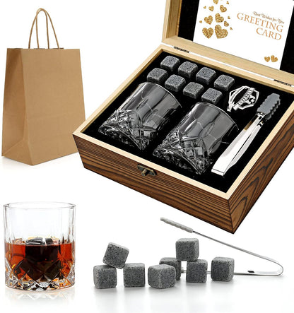 Luxury Glass Set with Granite Chilling Stones